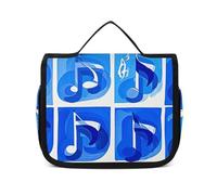 VFKLT Kulturbeutel zum Aufhängen, Blau, Musiknoten, Reise-Make-up-Tasche, Organizer, wasserdichte Kosmetiktasche für Damen und Herren, Weiss/opulenter Garten, 8.9 x 2.8 x 7.3 inch, Kulturbeutel zum
