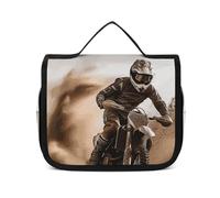 VFKLT Kulturbeutel zum Aufhängen, Motocross-Reise, Make-up-Tasche, Organizer, wasserdicht, Kosmetiktasche für Damen und Herren, weiß, 22,6 x 7,1 x 18,5 cm, Kulturbeutel zum Aufhängen, weiß, 8.9 x 2.8