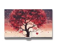 VFKLT Love Tree Visitenkartenetui, schmal, tragbar, Metall, Visitenkarten-Organizer, Kreditkartenetui, Multi-Kartenetui für Männer und Frauen, Reisen, Büro, Silber, Einheitsgröße, lässig, Silber, One