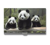 VFKLT Niedlicher Panda-Visitenkartenhalter, schlank, tragbar, Metall, Visitenkarten-Organizer, Kreditkartenetui, Multi-Kartenetui für Männer und Frauen, Reisen, Büro, Silber, Einheitsgröße, lässig,