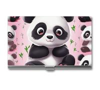 VFKLT Niedlicher Panda-Visitenkartenhalter, schlank, tragbar, Metall, Visitenkarten-Organizer, Kreditkartenetui, Multi-Kartenetui für Männer und Frauen, Reisen, Büro, Silber, Einheitsgröße, lässig,