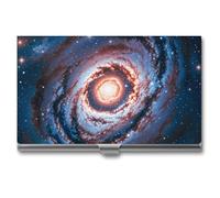 VFKLT Planet Stars and Galaxy Visitenkartenhalter, schlank, tragbar, Metall, Visitenkartenetui, Visitenkarten-Organizer, Kreditkartenetui, Multi-Kartenetui für Männer und Frauen, Reisen, Büro, Silber,