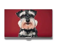 VFKLT Schnauzer Visitenkartenetui, schlank, tragbar, Metall, Visitenkarten-Organizer, Kreditkartenetui, Multi-Kartenetui für Männer und Frauen, Reisen, Büro, silber, Einheitsgröße, Casual