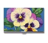 VFKLT Stiefmütterchen Perfektion Print Visitenkartenhalter Tasche Slim Portable Metall Visitenkartenetui Visitenkarten-Organizer Kreditkartenetui Multi-Kartenetui für Männer Frauen Reisen Büro,