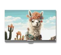 VFKLT Visitenkartenetui aus mexikanischem Lama-Grün, schmal, tragbar, Metall, Visitenkartenetui, Visitenkarten-Organizer, Kreditkartenetui, Multi-Kartenetui für Männer und Frauen, Reisen, Büro,