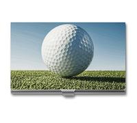 VFKLT Visitenkartenetui mit Golfball, schlank, tragbar, Metall, Visitenkartenetui, Visitenkarten-Organizer, Kreditkartenetui, Multi-Kartenetui für Männer und Frauen, Reisen, Büro, Silber,