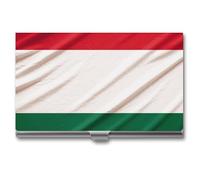 VFKLT Visitenkartenetui mit italienischer Flagge, schlank, tragbar, Metall, Visitenkartenetui, Visitenkarten-Organizer, Kreditkartenetui, Multi-Kartenetui für Männer und Frauen, Reisen, Büro, Silber,