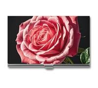 VFKLT Visitenkartenetui mit Rosenblüte vieler Fans, schlank, tragbar, Metall, Visitenkartenetui, Visitenkarten-Organizer, Kreditkartenetui, Multi-Kartenetui für Männer und Frauen, Reisen, Büro,