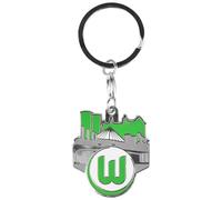 VfL Wolfsburg Schlüsselanhänger mit Einkaufschip - Offizieller Fanartikel | Einkaufswagenchip Schlüsselanhänger | Praktisches Fußball Fan Zubehör für Alltag & Einkauf