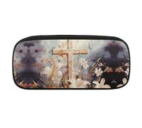 VFMKT Federmäppchen aus Leder, wasserdicht, niedlich, Reise-Make-up-Tasche, für Damen und Herren, Osterkreuz, Stil: Einheitsgröße, Stil:, Taille unique