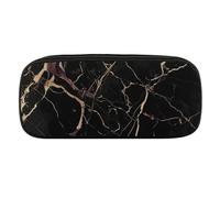 VFMKT Federmäppchen aus Leder, wasserdicht, niedlich, Reiseetui für Kosmetik und Make-up, für Damen und Herren, Schwarz Gold Marmor, Stil: One Size, Stil:, Taille unique