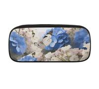 VFMKT Federmäppchen aus Leder, wasserdicht, niedliche Reise-Make-up-Tasche, für Damen und Herren, Hortensien, Gänseblümchen und Schmetterlinge, Stil: Einheitsgröße, Stil:, Taille unique