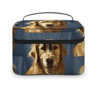 VFMKT Golden Dog Kosmetiktasche, tragbar, mit Reißverschluss, für Damen, Golden Dog, 25 x 18 x 15 cm, Golden Dog, 25 x 18 x 15 cm, Golden Dog, 25x18x15cm