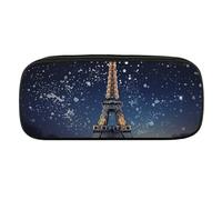 VFMKT Leder Federtasche Wasserdicht Süße Reise Kosmetiktasche für Damen und Herren Nacht Paris Eiffel Stil :, One Size, Stil:, Taille unique