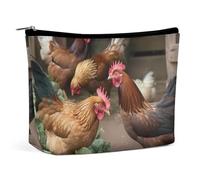 VFMKT Make-up-Tasche für Damen, wasserdicht, Bauernhof-Hühner, Make-up-Tasche mit Reißverschluss, Reise-Kulturbeutel, Organizer für Damen, Stil, Einheitsgröße, Stil:, Einheitsgröße