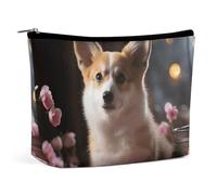 VFMKT Make-up-Tasche für Damen, wasserdicht, Corgi Hund auf dem Tisch, Make-up-Tasche mit Reißverschluss, Reise-Kulturbeutel, Organizer für Damen, Stil, Einheitsgröße, Stil:, Einheitsgröße