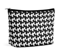 VFMKT Make-up-Tasche für Damen, wasserdicht, Hahnentrittmuster, schwarz, Make-up-Tasche mit Reißverschluss, Reise-Kulturbeutel, Organizer für Damen, Stil, Einheitsgröße, Stil:, Einheitsgröße