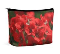 VFMKT Make-up-Tasche für Damen, wasserdicht, Kosmetiktasche, rote Geranien, Make-up-Tasche mit Reißverschluss, Reise-Kulturbeutel, Organizer für Damen, Stil, Einheitsgröße, Stil:, Einheitsgröße