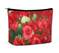 VFMKT Make-up-Tasche für Damen, wasserdicht, Kosmetiktasche, rote Geranien, Make-up-Tasche mit Reißverschluss, Reise-Kulturbeutel, Organizer für Damen, Stil, Einheitsgröße, Stil:, Einheitsgröße