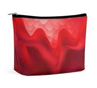 VFMKT Make-up-Tasche für Damen, wasserdicht, Kosmetiktasche, rote Wellen, Make-up-Tasche mit Reißverschluss, Reise-Kulturbeutel, Organizer für Damen, Stil, Einheitsgröße, Stil:, Einheitsgröße