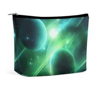 VFMKT Make-up-Tasche für Damen, wasserdicht, mit grünem Licht, Planet, Make-up-Tasche mit Reißverschluss, Reise-Kulturbeutel, Organizer für Damen, Stil, Einheitsgröße, Stil:, Einheitsgröße