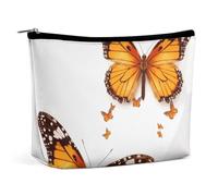 VFMKT Make-up-Tasche für Damen, wasserdicht, mit Schmetterlingen, mit Reißverschluss, Reise-Kulturbeutel, Organizer für Damen, Einheitsgröße, Orange, Stil:, Einheitsgröße