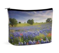 VFMKT Make-up-Tasche für Damen, wasserdicht, Motiv: Texas Bluebonnets, Landschaft, Make-up-Tasche mit Reißverschluss, Reise-Kulturbeutel, Organizer für Damen, Stil, Einheitsgröße, Stil:, Einheitsgröße
