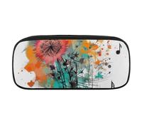 VFMKT Niedliche wasserdichte Leder-Federmäppchen, Reise-Make-up-Tasche, für Damen und Herren, Pusteblume, Musiknoten, Stil: Einheitsgröße, Stil:, Taille unique