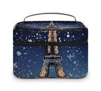 VFMKT Night Paris Eiffel Tragbare Reise Kosmetiktasche mit Reißverschluss für Damen, Night Paris Eiffel, 25 x 18 x 15 cm, Night Paris Eiffel, 25 x 18 x 15 cm, Night Paris Eiffel, 25x18x15cm