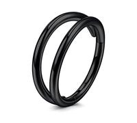 VFUN 16G 8MM 316L Edelstahl Septum Piercing Hinged Clicker Ring Conch Piercing Ring Segmentring Daith Helix Piercing Nasenpiercing Schmuck Tragus Piercing Ohrring Schwarz