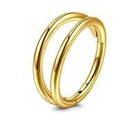 VFUN 16G 8MM 316L Edelstahl Septum Piercing Hinged Clicker Ring Conch Piercing Ring Segmentring Daith Helix Piercing Nasenpiercing Schmuck Tragus Piercing Ohrring Gold