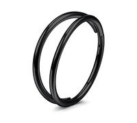 VFUN 20G 10MM Nasenring Piercing 316L Edelstahl Nasenpiercing Segmentring Septum Piercing Nasen Damen Conch Piercing Ring Helix Knropel Ohrring Hinged Clicker Nose Ring Schwarz