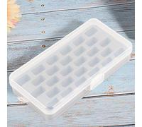 VGEBY Aufbewahrungsbox für Nähspulen aus Kunststoff mit 28 Spulen und Nadeleinfädlern für Nähbegeisterte, Größe 18,5 X 3 X 9,5 Cm