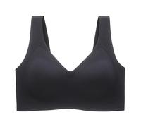 Vgpbphj Nubelle BH, Nubelle - Nahtloser Premium BH, Deep V-Neck Super Push-up Bra, Große Größen Komfort-BHS Ohne Bügel, Invisible Soft (DE/NL/SE/PL, Alphanumerisch, M, Regular, Regular, Black)