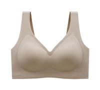 Vgpbphj Nubelle BH, Nubelle - Nahtloser Premium BH, Deep V-Neck Super Push-up Bra, Große Größen Komfort-BHS Ohne Bügel, Invisible Soft (DE/NL/SE/PL, Alphanumerisch, 3XL, Regular, Regular, Beige)