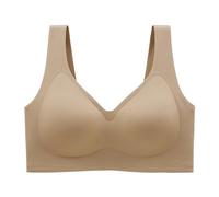 Vgpbphj Nubelle BH, Nubelle - Nahtloser Premium BH, Deep V-Neck Super Push-up Bra, Große Größen Komfort-BHS Ohne Bügel, Invisible Soft (DE/NL/SE/PL, Alphanumerisch, 3XL, Regular, Regular, Coffee)
