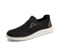 VGPSFN Herren Mokassins Flache Slipper Slip on Loafer Slipper Bootsschuhe Walkingschuhe Anzugschuhe Bequem Atmungsaktive Leichtgewichts Fitness Turnschuhe Schwarz EU 46