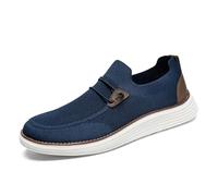 VGPSFN Herren Mokassins Flache Slipper Slip on Loafer Slipper Bootsschuhe Walkingschuhe Anzugschuhe Bequem Atmungsaktive Leichtgewichts Fitness Turnschuhe Dunkelblau EU 46