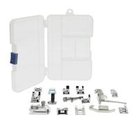 vhbw 15-teiliges Nähmaschinenfüße-Set für gängige Nähmaschinen mit niedrigem Fußschaft - Universal-Nähfüßchen + Kunststoffbox