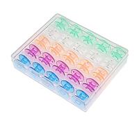 vhbw Aufbewahrungs-Box kompatibel mit Pfaff Hobby 4260, 541, 721, 521, 741, 645 Nähmaschinen-Spulen - inkl. Unterfaden-Spulen, Farbig