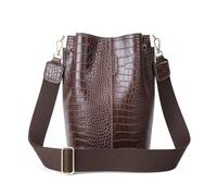 VHVYWY Damen Hobo Umhängetasche, Große Kapazität Crossbody Bag, Frauen Geldbörse und Handtaschen aus weichem Kunstleder mit Krokodilmuster (Braun)
