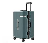 VHVYWY Rollkoffer mit Rollen, Handgepäck, ohne Reißverschluss, 50,8 cm, 61 cm, 66 cm, 71,1 cm, Aluminium-Magnesium, Hartschalen-Spinner mit TSA-Riegelschlössern für Reisen, Business, blau, 26inch
