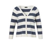 Via Appia Due - Jacke V-Ausschnitt 1/1 Arm Knöpfe Ringel bleu mel / creme mel - Gr. - 52