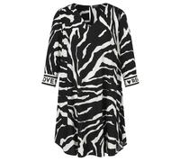 VIA APPIA DUE - Kleid V-Ausschnitt 3/4 Arm Druck schwarz / creme - Gr. - 50