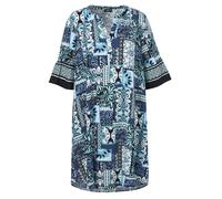VIA APPIA DUE - Kleid V-Ausschnitt 3/4 Arm marine multicolor - Gr. - 44