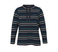 VIA APPIA DUE - Sweatshirt Kelchkragen 1/1 Arm Ringel dunkelblau multicol - Gr. - 48