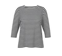 VIA APPIA DUE - T-Shirt Karree 3/4 Arm Ringel marine / ecru - Gr. - 54
