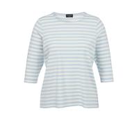 VIA APPIA DUE - T-Shirt Rundhals 3/4 Arm Ringel eisblau / ecru - Gr. - 52