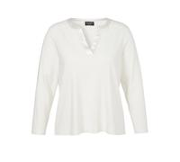 Via Appia Due - T-Shirt V-Ausschnitt 1/1 Arm Materialmix creme - Gr. - 50