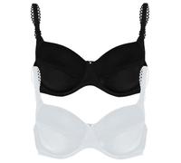 T-Shirt-BH VIANIA "2er Pack Spacer Bügel BH Sally", Damen, Gr. 95, Cup C, bunt (schwarz weiß), Stoff, Obermaterial: 65% Polyamid PA. 28% Polyester PES. 7% Elasthan EL., BHs T-Shirt-BH (11569119-95) sc